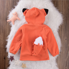 WARM FOX DESIGN PULLOVER IN ORANGE FOR BABY GIRL