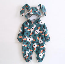 RABBIT HOODED JUMPSUIT FOR BABIES
