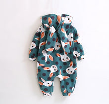 RABBIT HOODED JUMPSUIT FOR BABIES