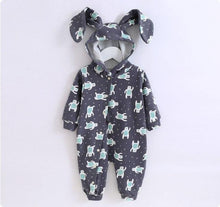 RABBIT HOODED JUMPSUIT FOR BABIES