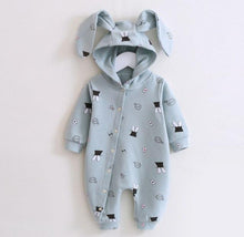 RABBIT HOODED JUMPSUIT FOR BABIES