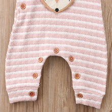 STYLISH FOX APPLIQUED STRIPED HOODED JUMPSUIT FOR BABIES