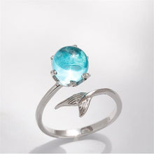 Tiny Piece of the Ocean 925 Sterling Silver Mermaid Ring