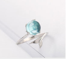 Tiny Piece of the Ocean 925 Sterling Silver Mermaid Ring