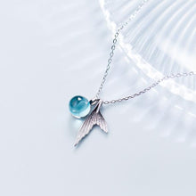 Tiny Piece of the Ocean 925 Sterling Silver Mermaid Necklace