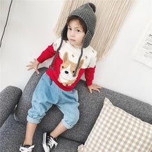 SUPER CUTE DOG PRINT LONG-SLEEVE SWEATER FOR BABY